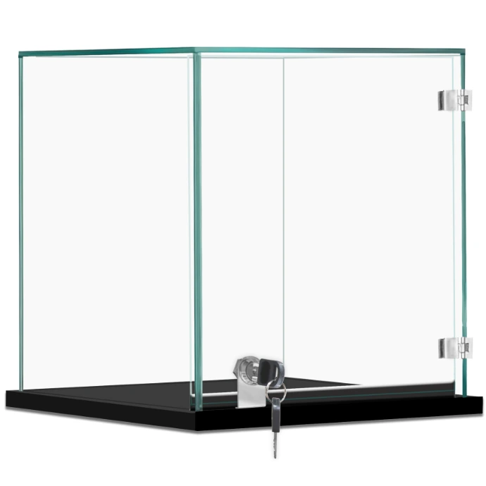 CT600 12 Black Frameless Countertop Display Case – Angled View
