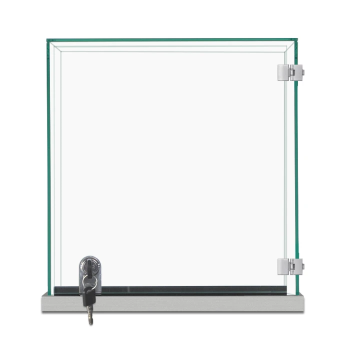 CT600 16 Gray Frameless Countertop Display Case – Front View