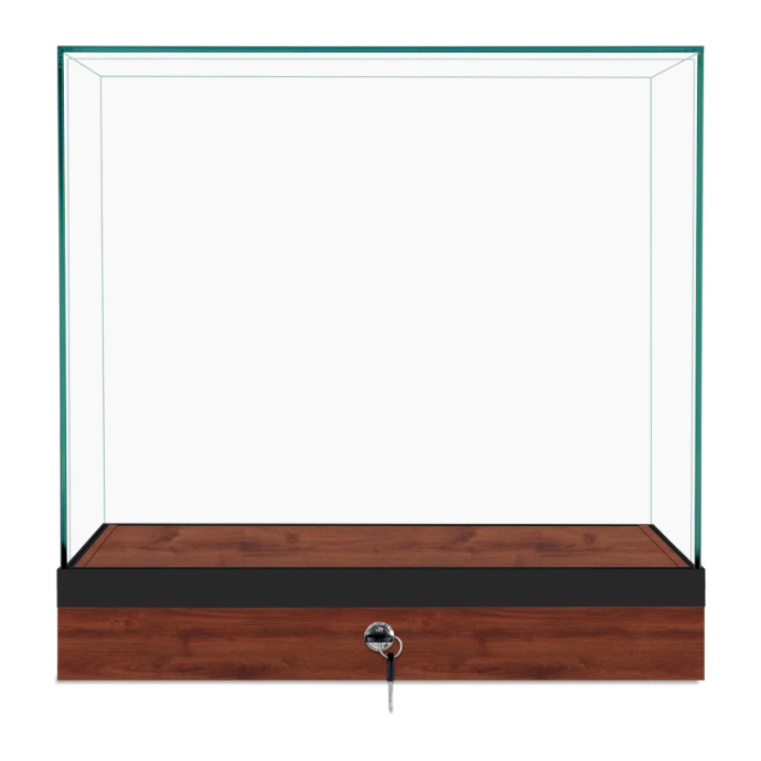 CT610 24 Mahogany Frameless Countertop Display Case – Front View