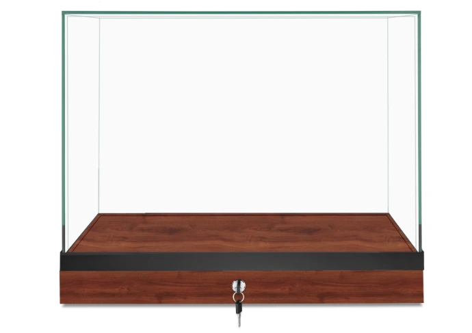 CT610 30 Mahogany Frameless Countertop Display Case – Front View