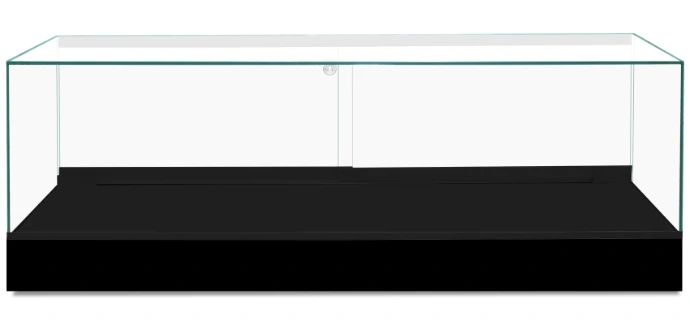 CT660 60 Black Frameless Countertop Display Case – Front View