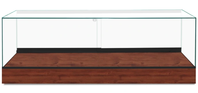 CT660 60 Mahogany Frameless Countertop Display Case – Front View